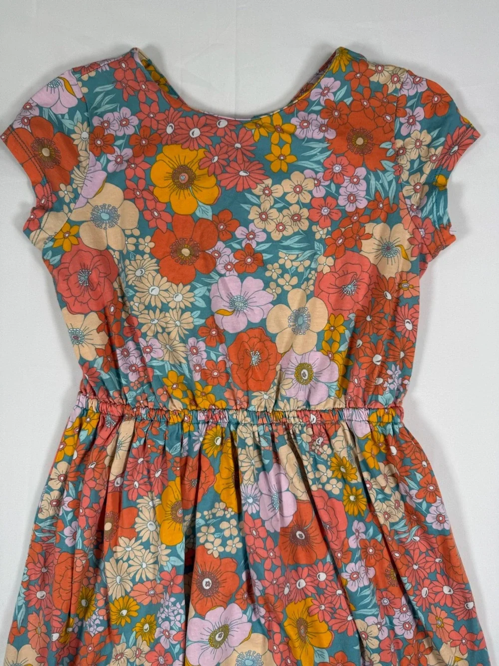 CARTER’S KID Girls Floral Dress Size 12/12A Boho Cotton Short Sleeve Spring